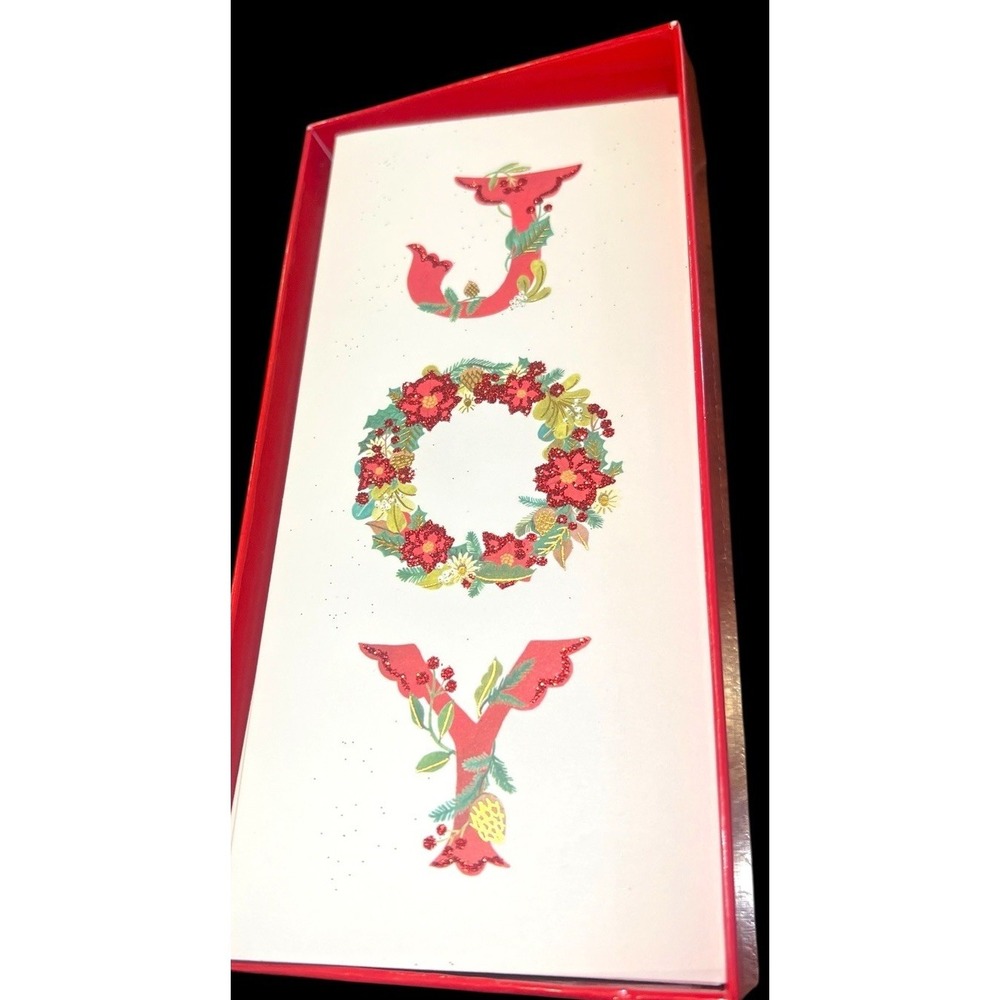Papyrus JOY Holiday Note Cards 12 Box Set 16 Gold Foil Seals x mas stationary